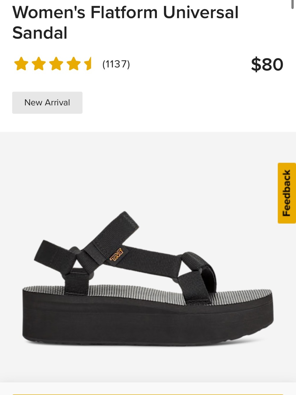 Teva Black Women's Flatform Platform Black Universal Sandal
